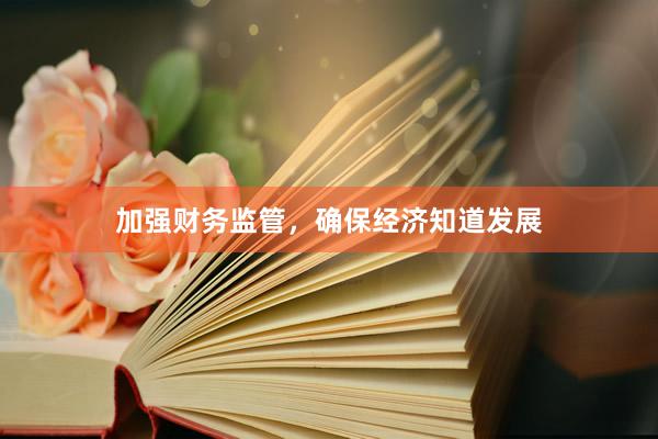 加强财务监管，确保经济知道发展